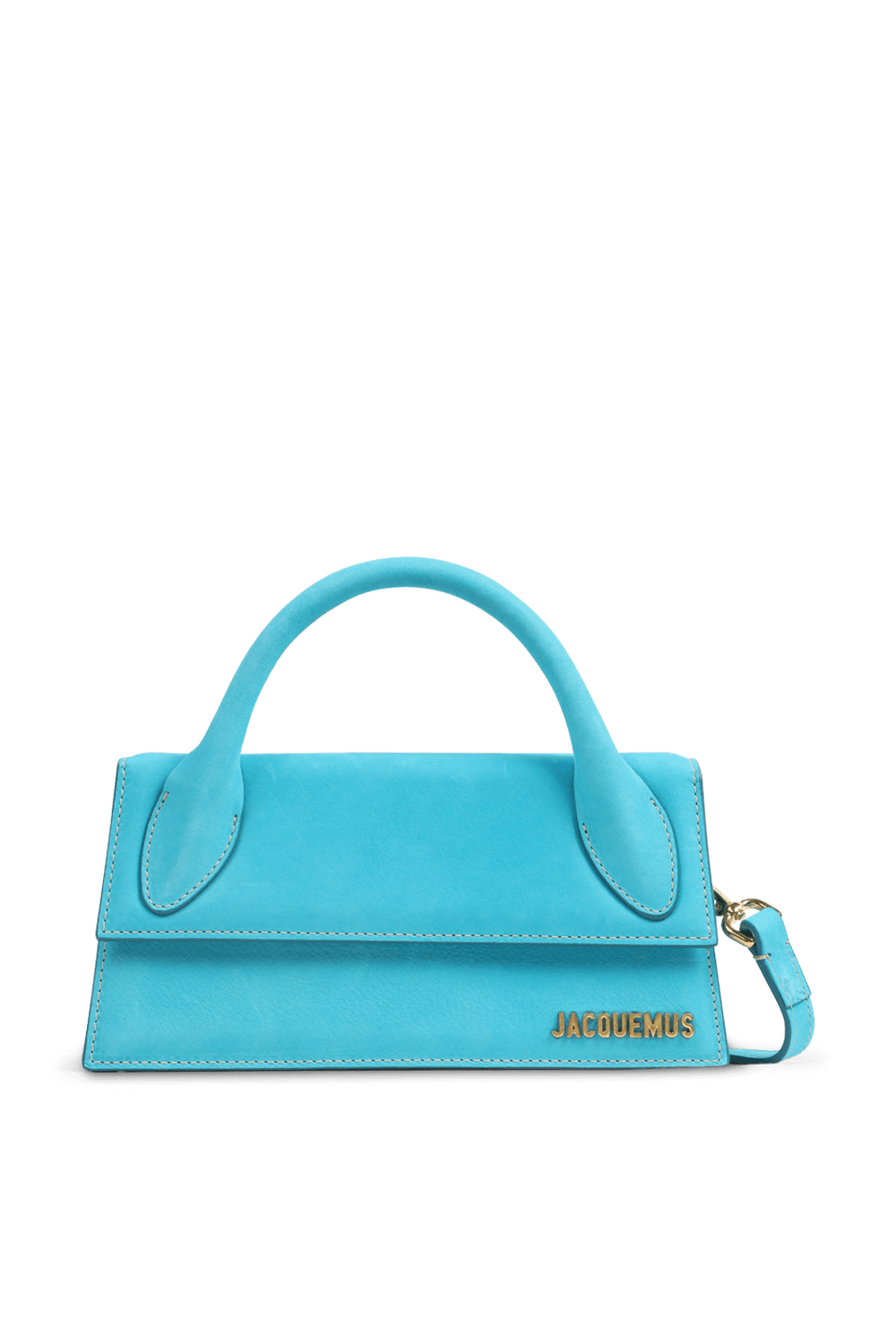 תמונה קידמית של תיק כתף לה צ'יקיטו לונג מעור בגוון טורקיז
