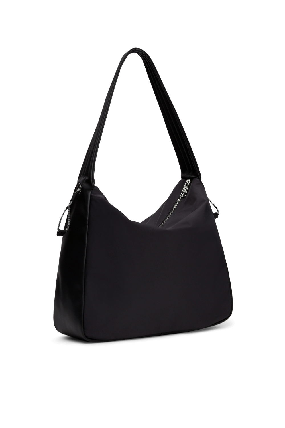 תמונה אחורית של תיק כתף מניילון ממוחזר