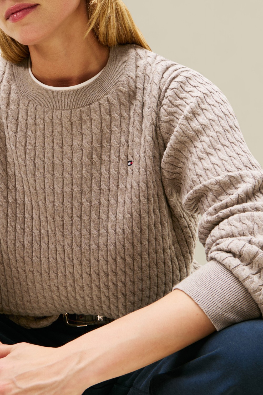 תמונת תקריב דוגמן של סריג כותנה