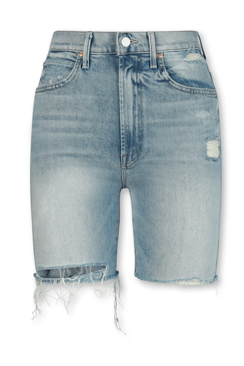 תמונה קידמית של מכנסי ג'ינס קצרים דה סמוקינג בהירים