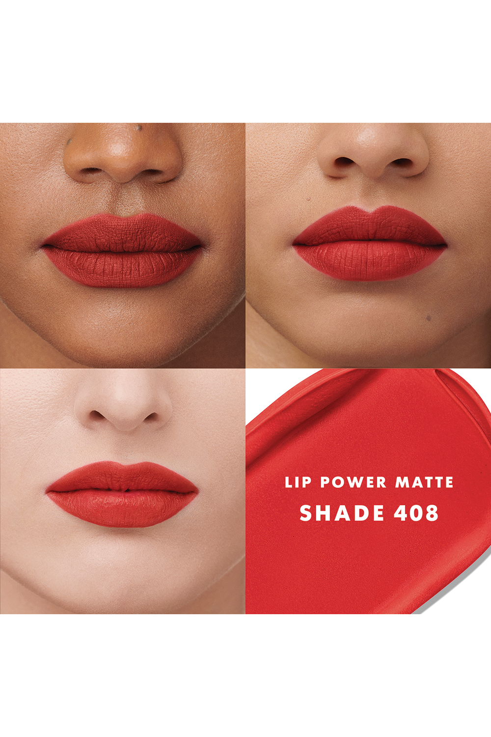 תמונה אחורית של שפתון עמיד ליפ פאוור בגימור מאט 408