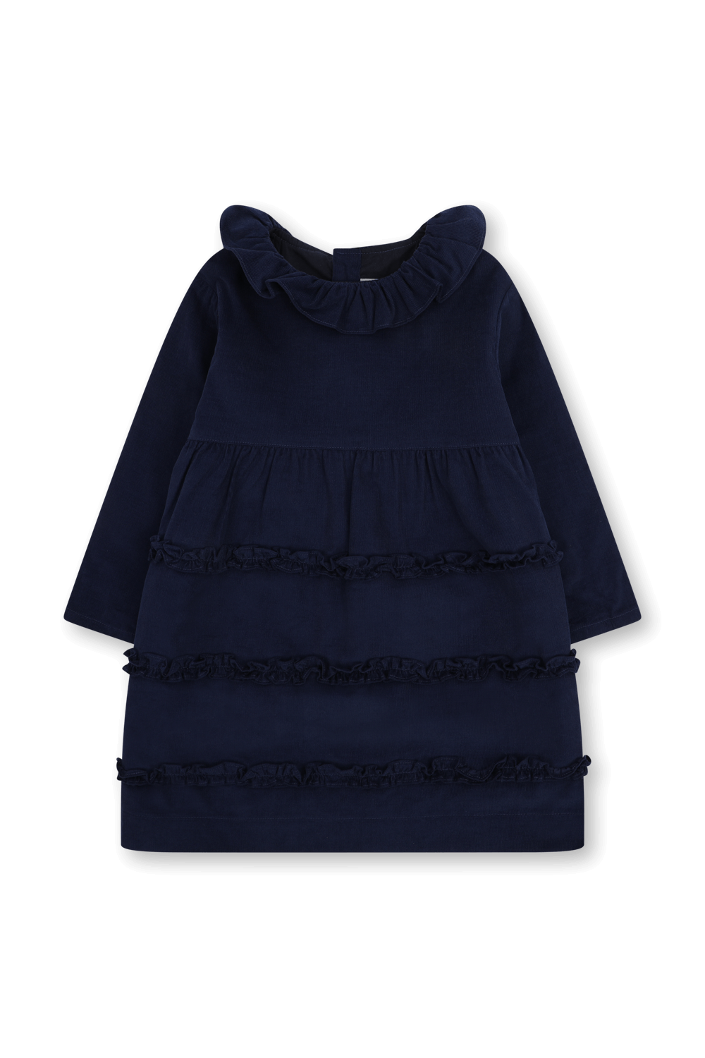 תמונה קידמית של שמלת קטיפה עם שרוולים ארוכים - גילאי 18-36 חודשים