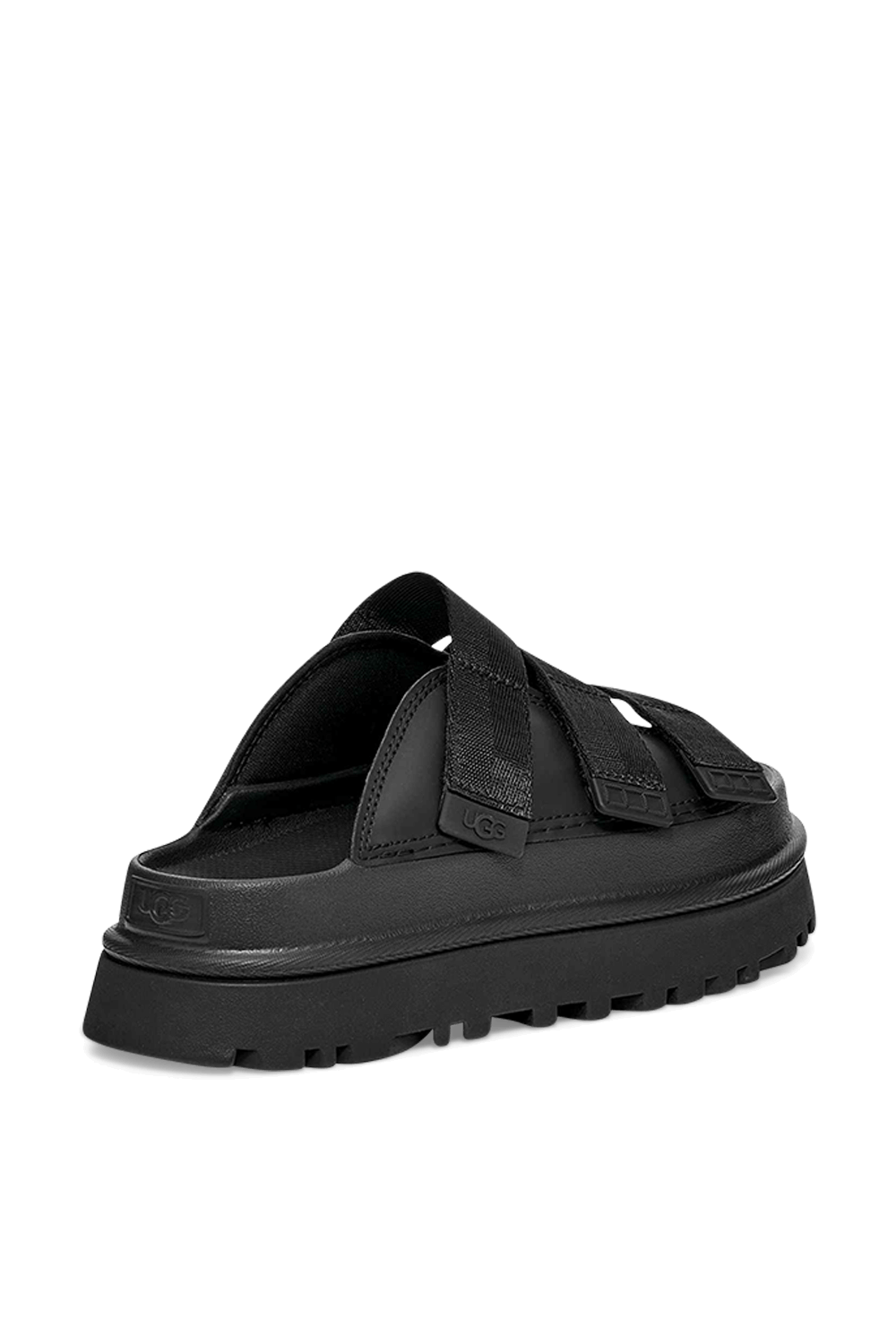 תמונת תקריב של כפכפי סליידס גולדן גלואו