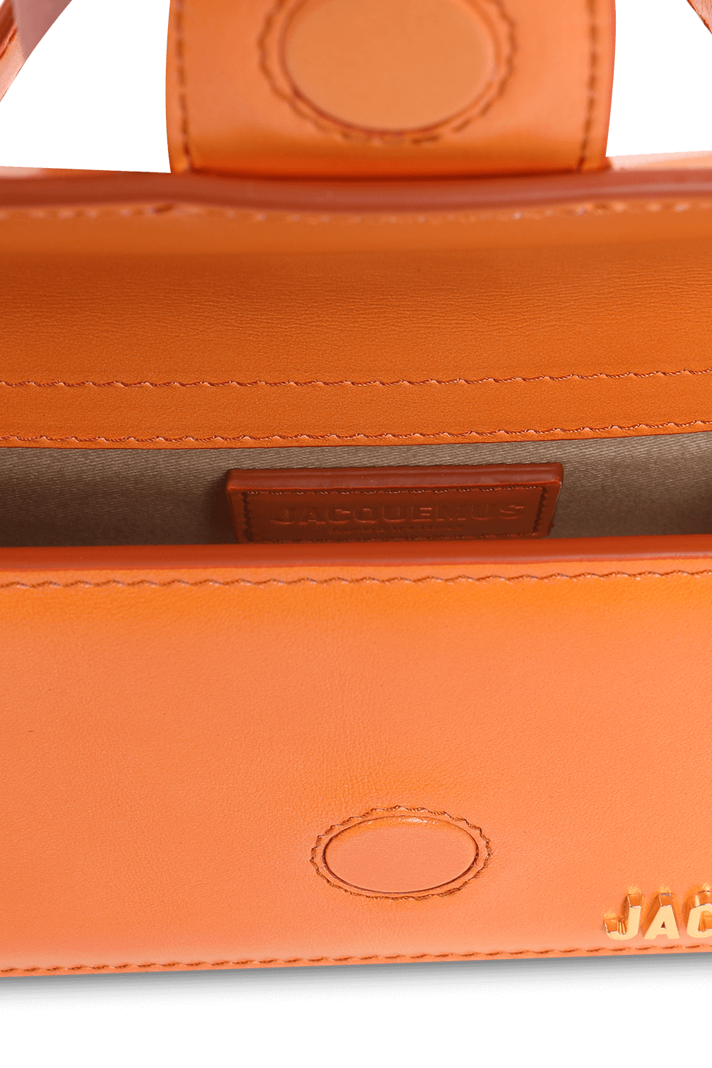 תמונת פנים של תיק כתף לה במבינו מעור בגוון כתום