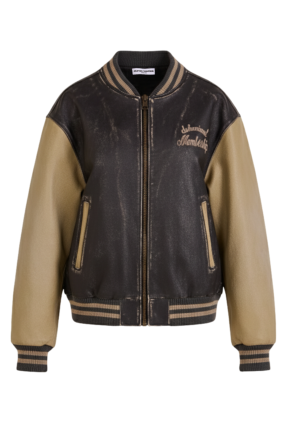 תמונה קידמית של ז'קט עור בומבר