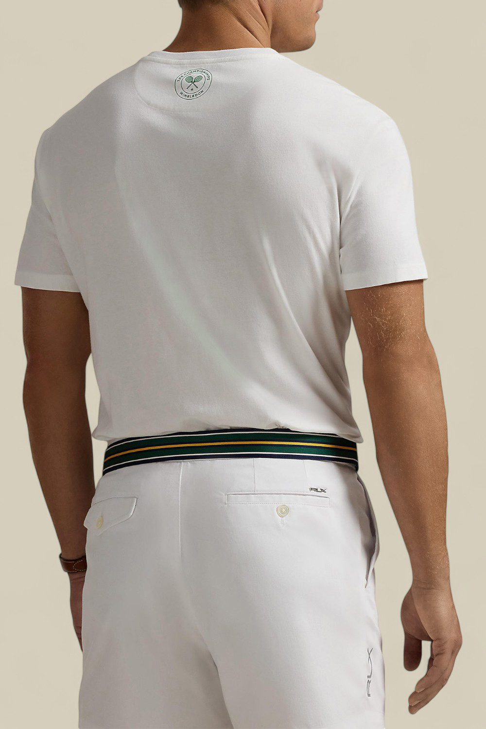 תמונת דוגמן אחורית של פולו רלף לורן X ווימבלדון חולצת טי