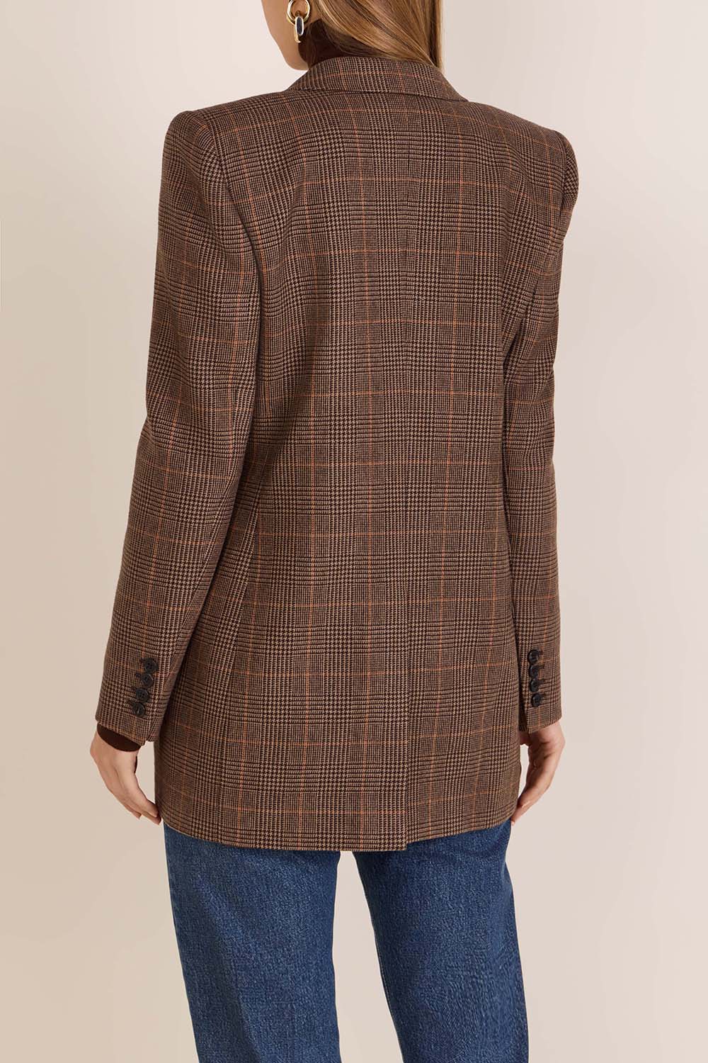 תמונת דוגמן אחורית של ז'קט צמר וקשמיר