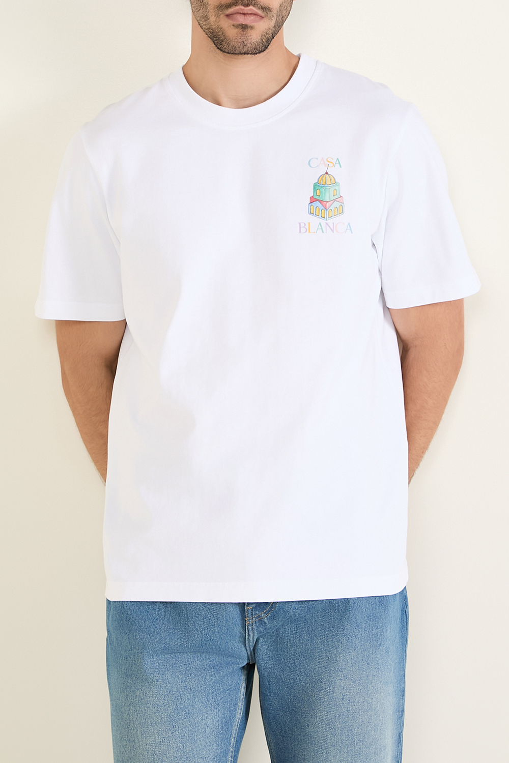 תמונת דוגמן קידמית של חולצת טי מכותנה אורגנית