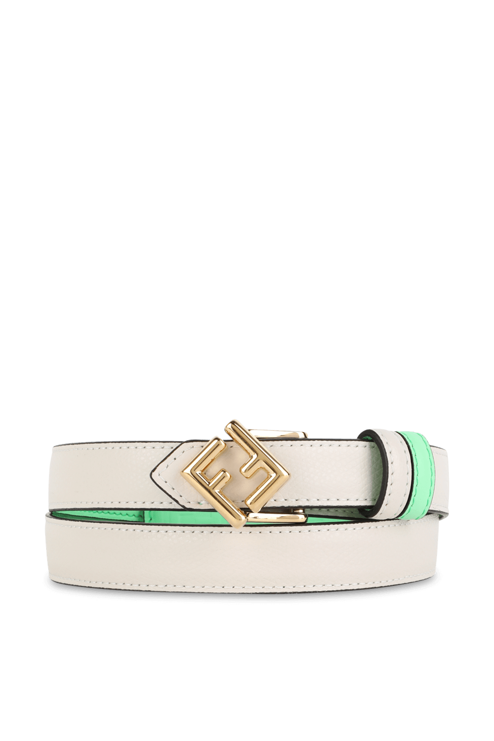 תמונה קידמית של חגורת עור דו צדדית 