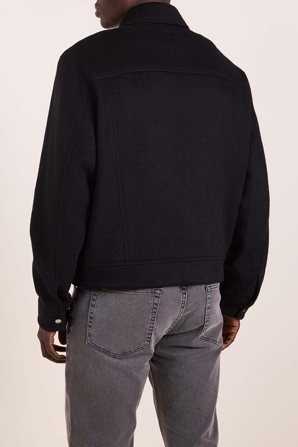 תמונת דוגמן אחורית של ז'קט צמר