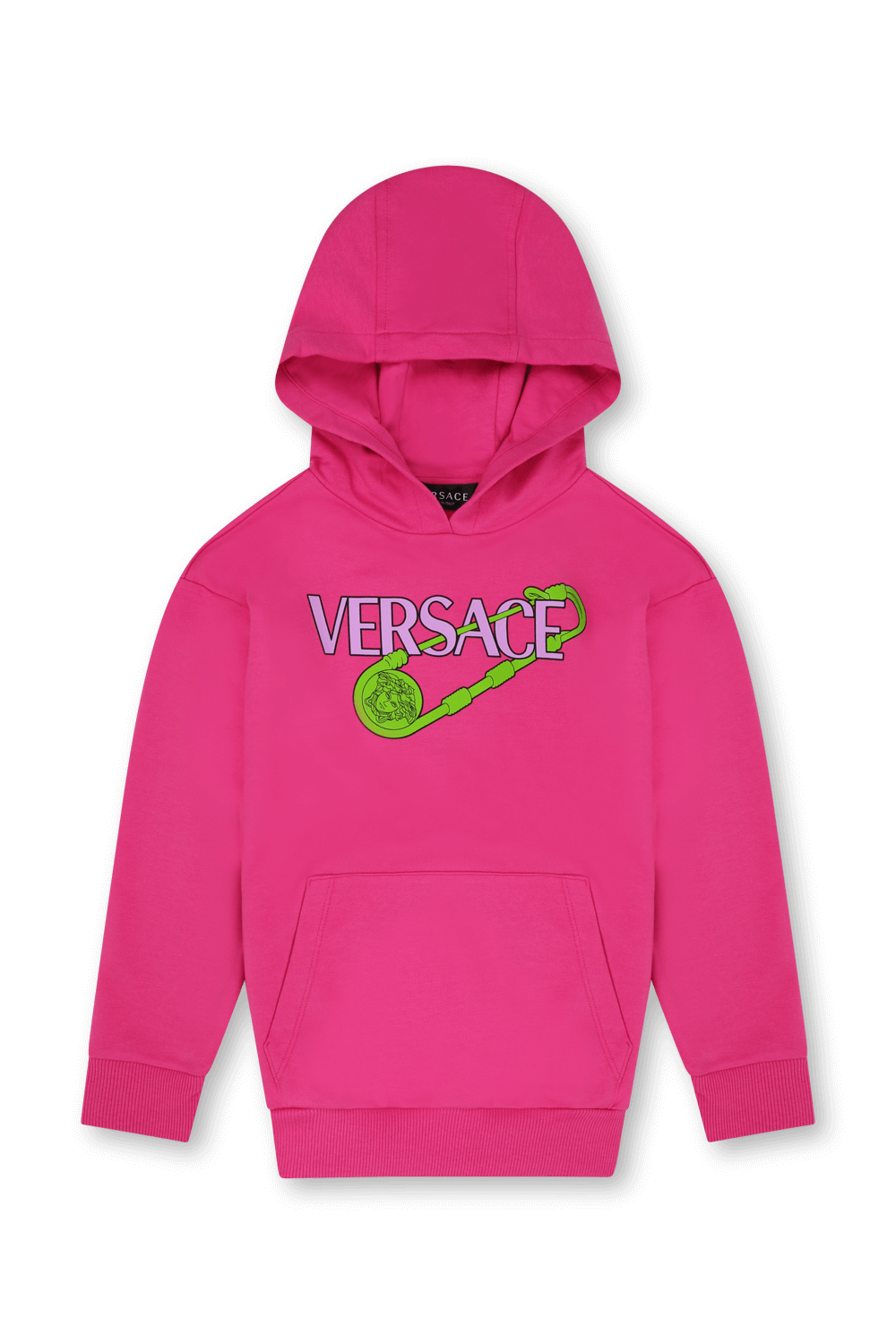 תמונה קידמית של גילאי 8-14 סווטשירט קפוצ'ון עם לוגו סיכת ביטחון