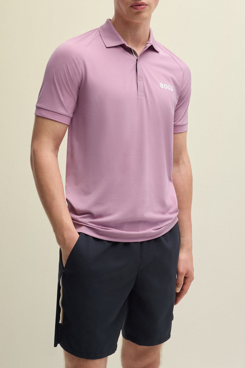 תמונת דוגמן קידמית של בוס X מתאו ברטיני חולצת פולו