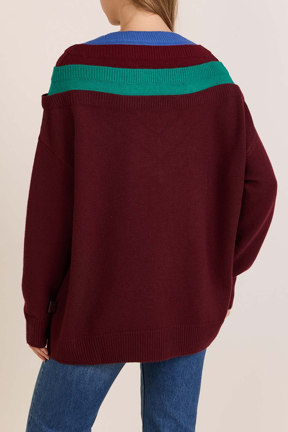 תמונת דוגמן אחורית של סריג צמר