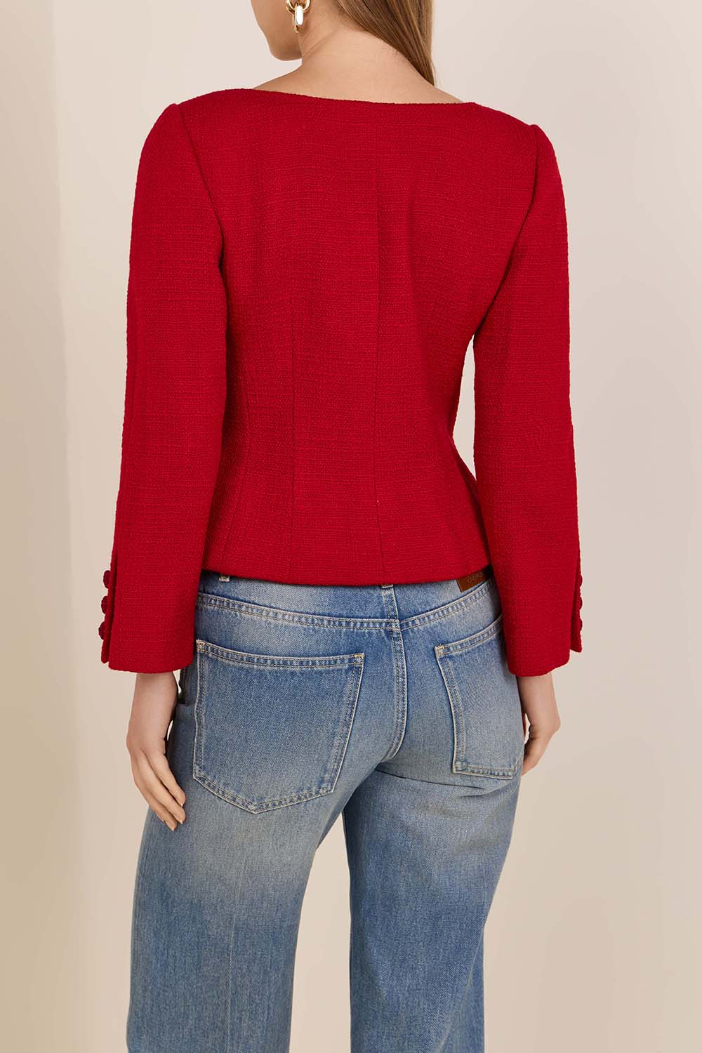 תמונת דוגמן אחורית של ז'קט צמר