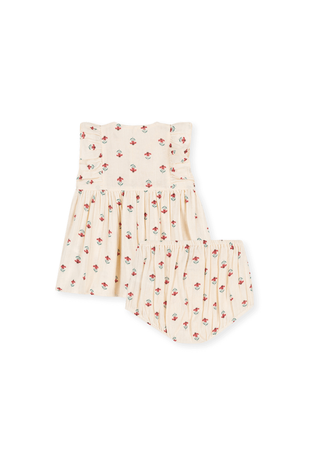 תמונת תקריב של שמלה פרחונית עם תחתונים - גילאי 3-24 חודשים