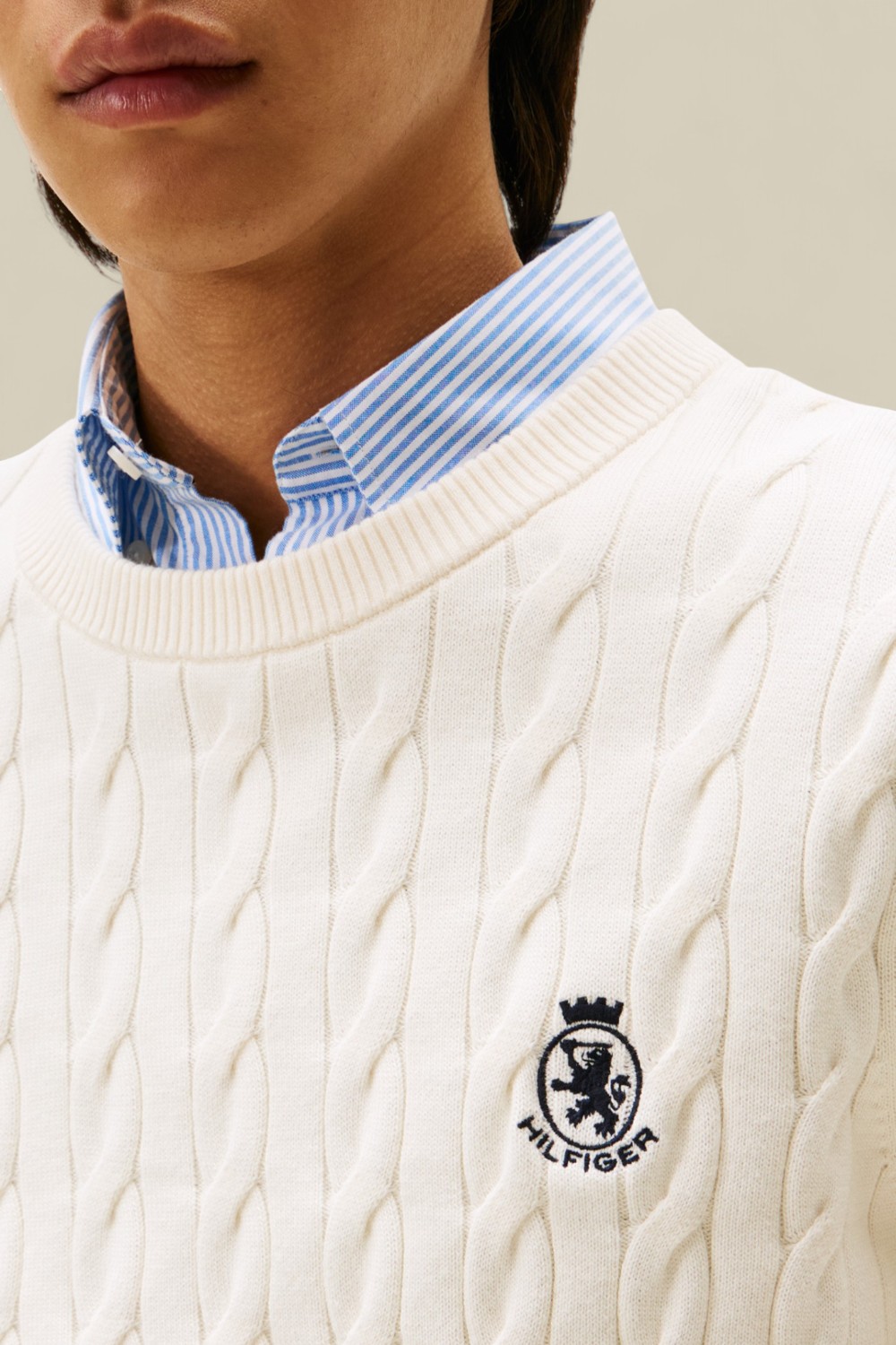 תמונת תקריב דוגמן של סריג כותנה