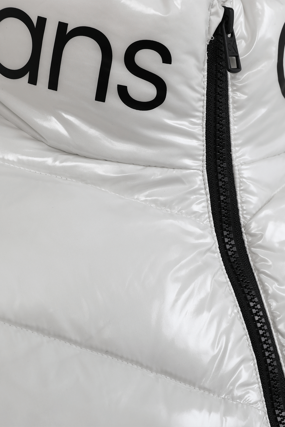 תמונה אחורית של מעיל פוך מבריק מניילון