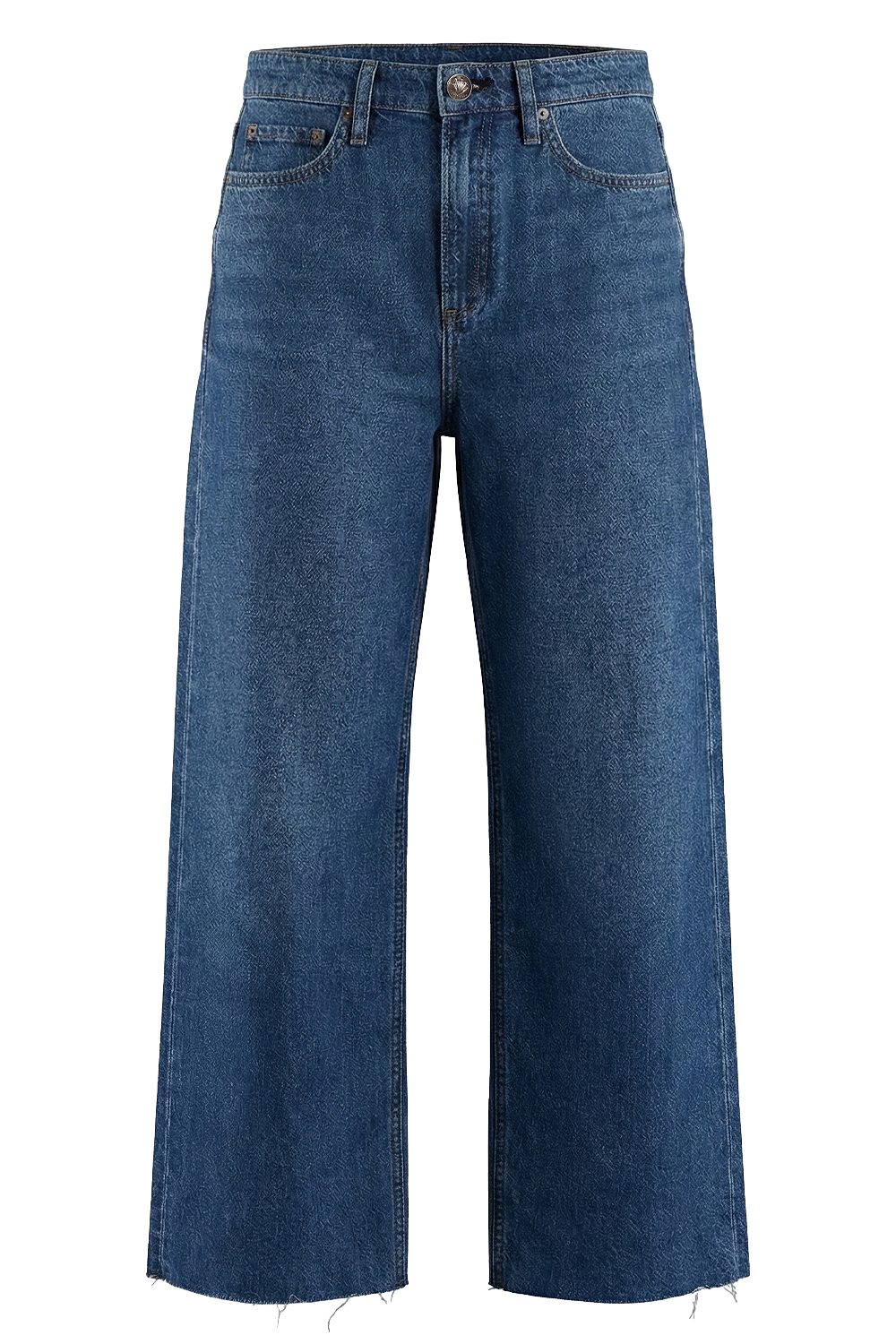 תמונה קידמית של מכנסי ג'ינס בגזרה בינונית