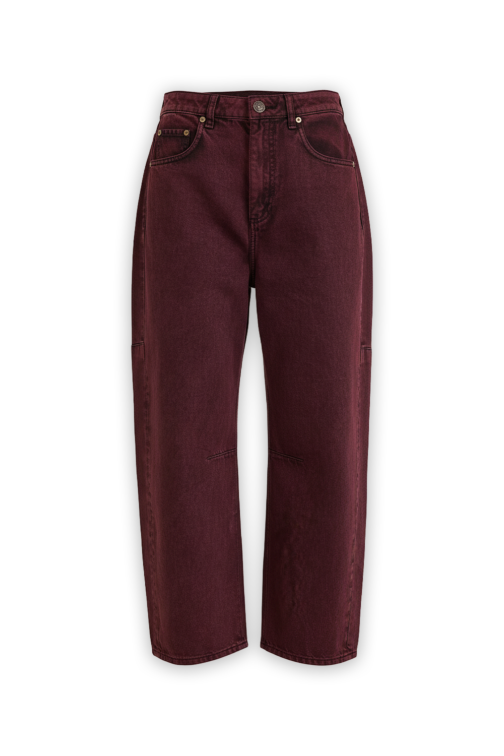 תמונה קידמית של מכנסי ג'ינס בגזרת בלון