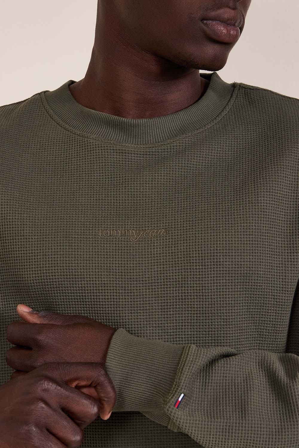 תמונת תקריב דוגמן של סריג וופל