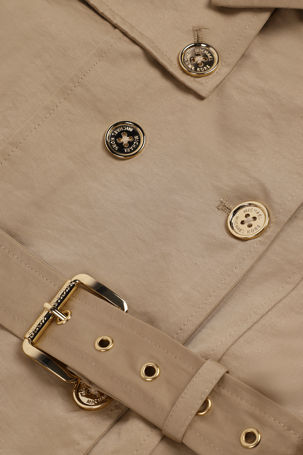 תמונה אחורית של גיל 14 מעיל טרנץ' עם חגורה