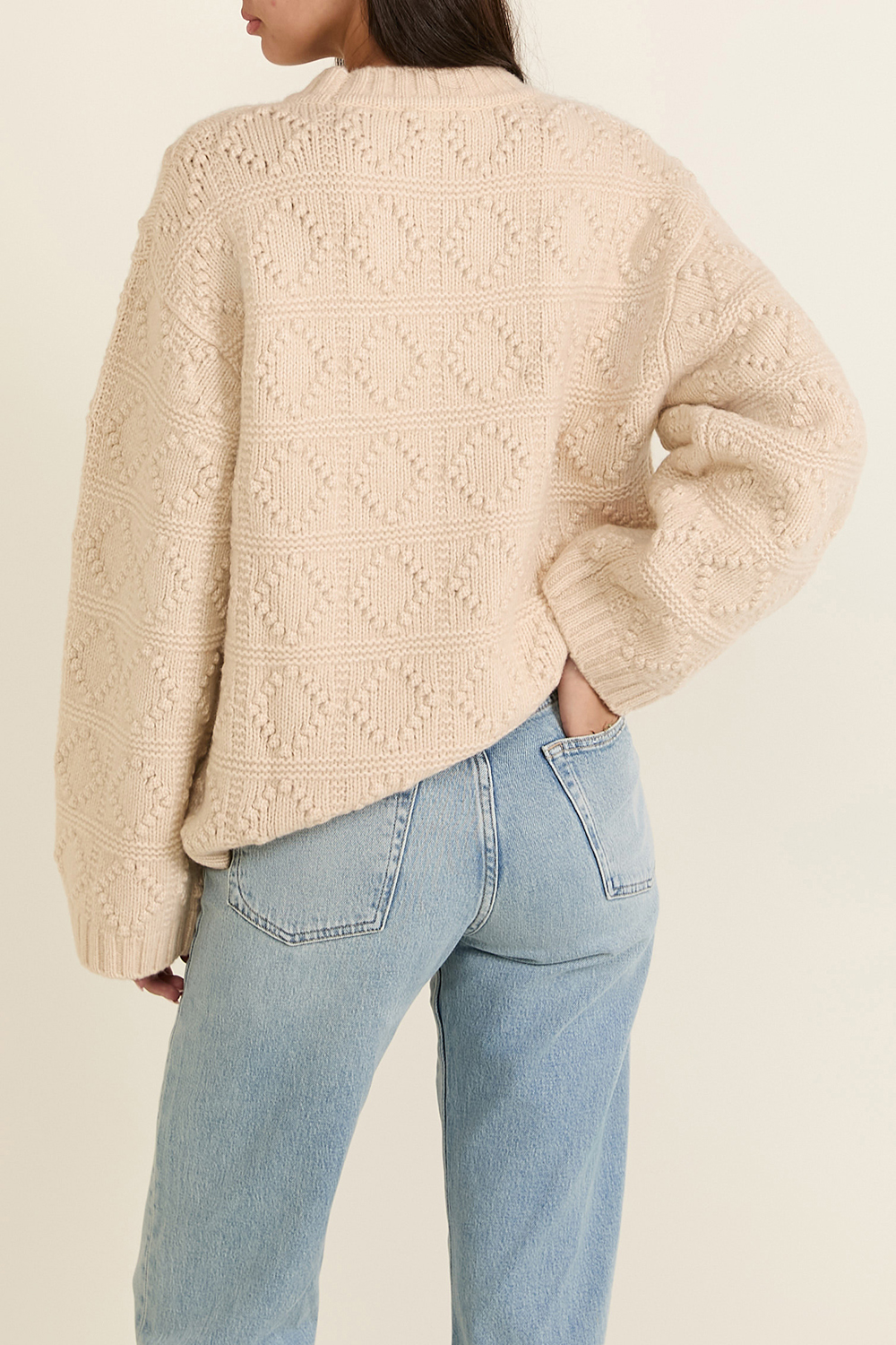 תמונת דוגמן אחורית של סריג צמר וכותנה