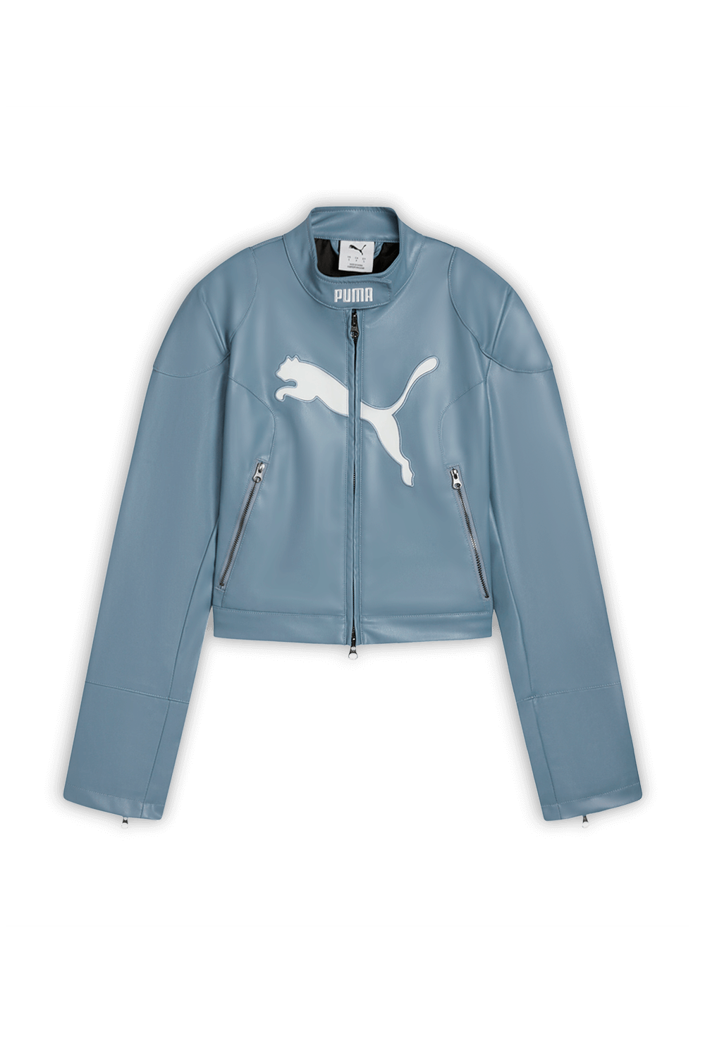 תמונה קידמית של ז'קט דמוי עור