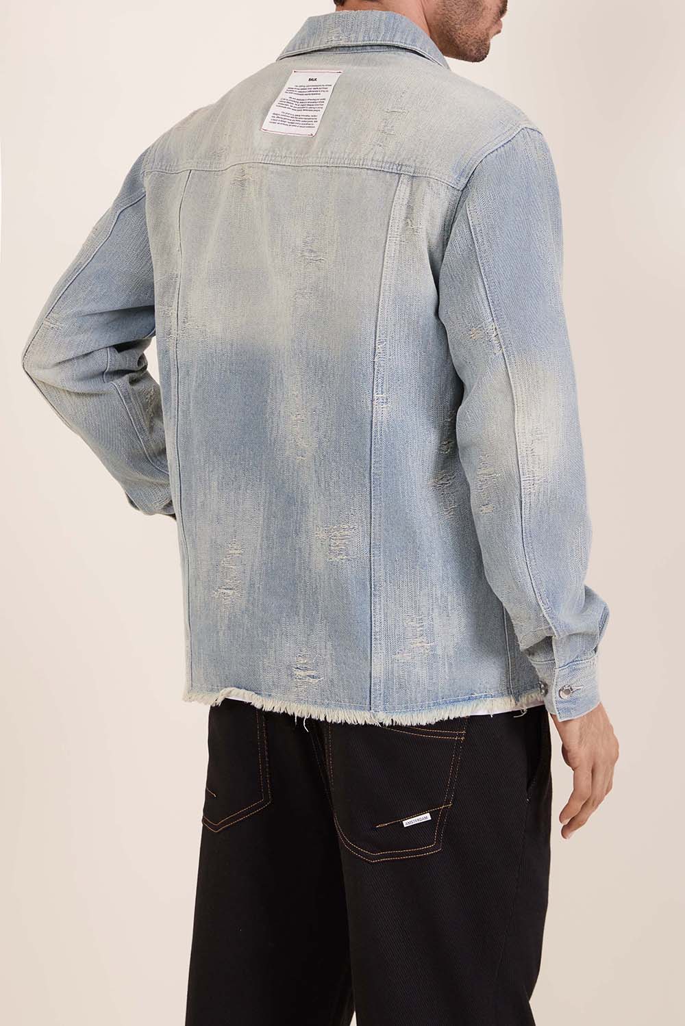 תמונת דוגמן אחורית של ז'קט ג'ינס