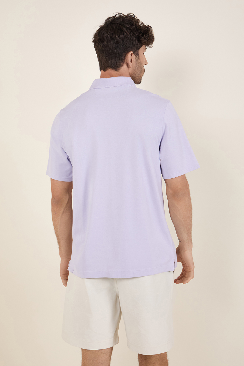 תמונת דוגמן אחורית של Cotton Pique Short-Sleeve Polo Shirt