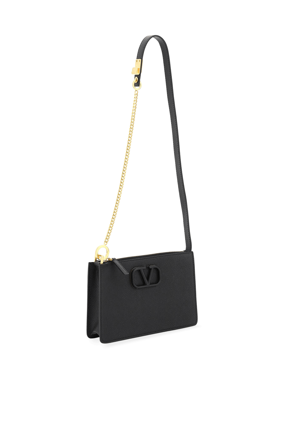 V Logo Small Shoulder Bag in Black | Factory 54