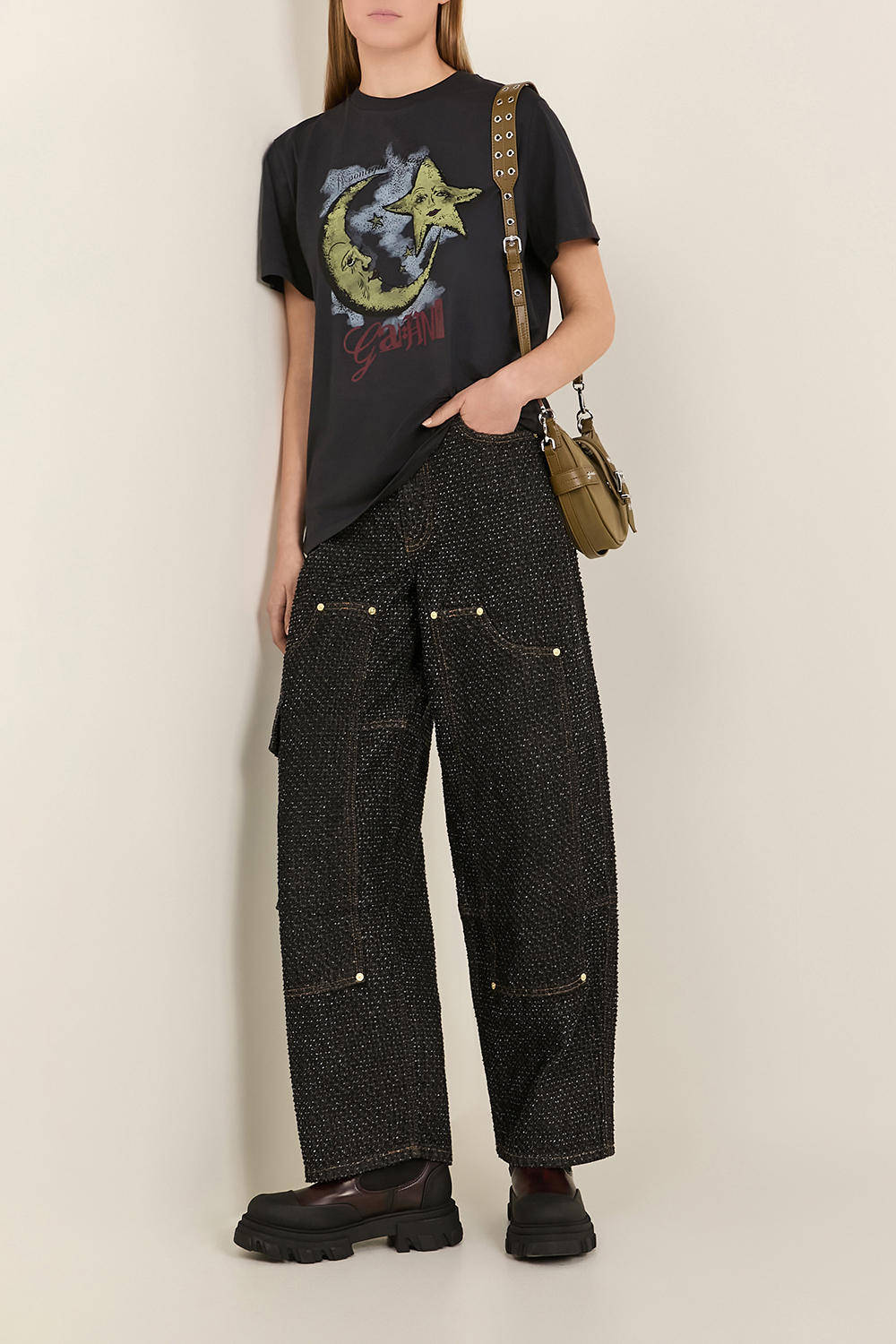 תמונת דוגמן קידמית של תיק קרוסבודי ג'ינס סמול