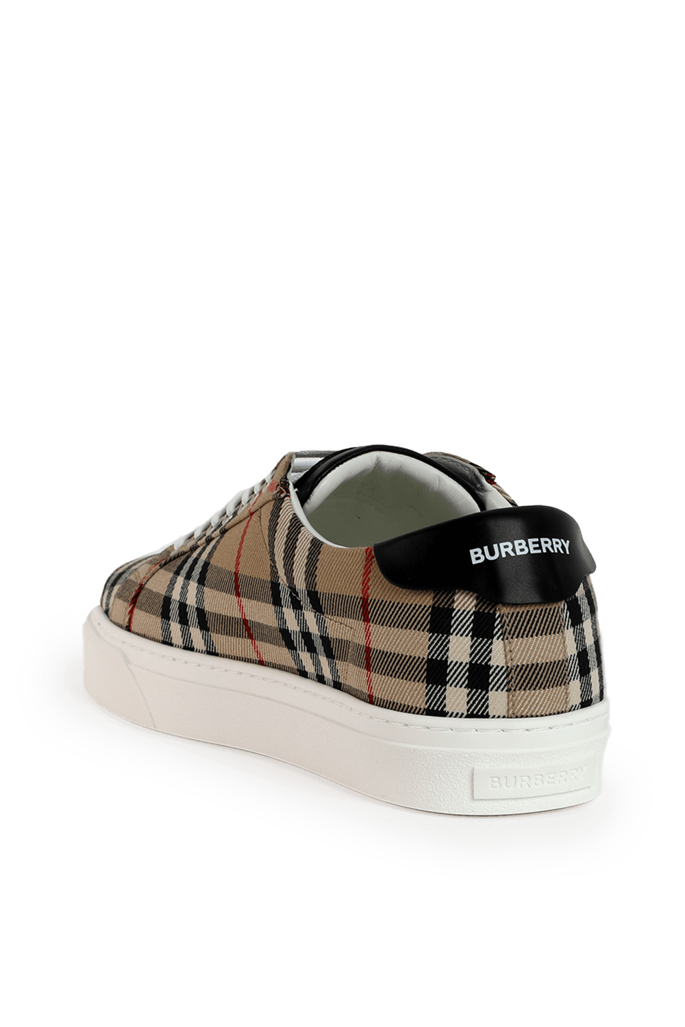 burberry vintage check and leather sneakers