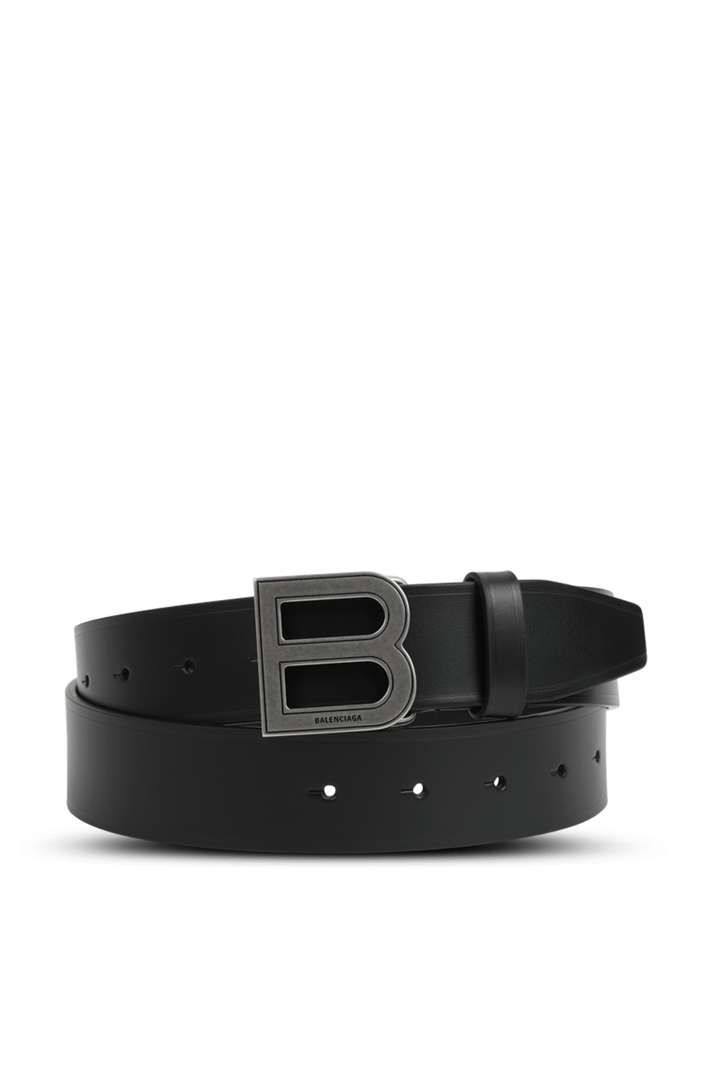 תמונה קידמית של חגורות לוגו דאבל בי שחורה