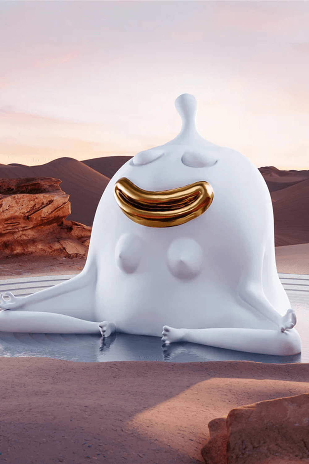 תמונת פנים של Haas Meditator Incense Burner - White+Gold