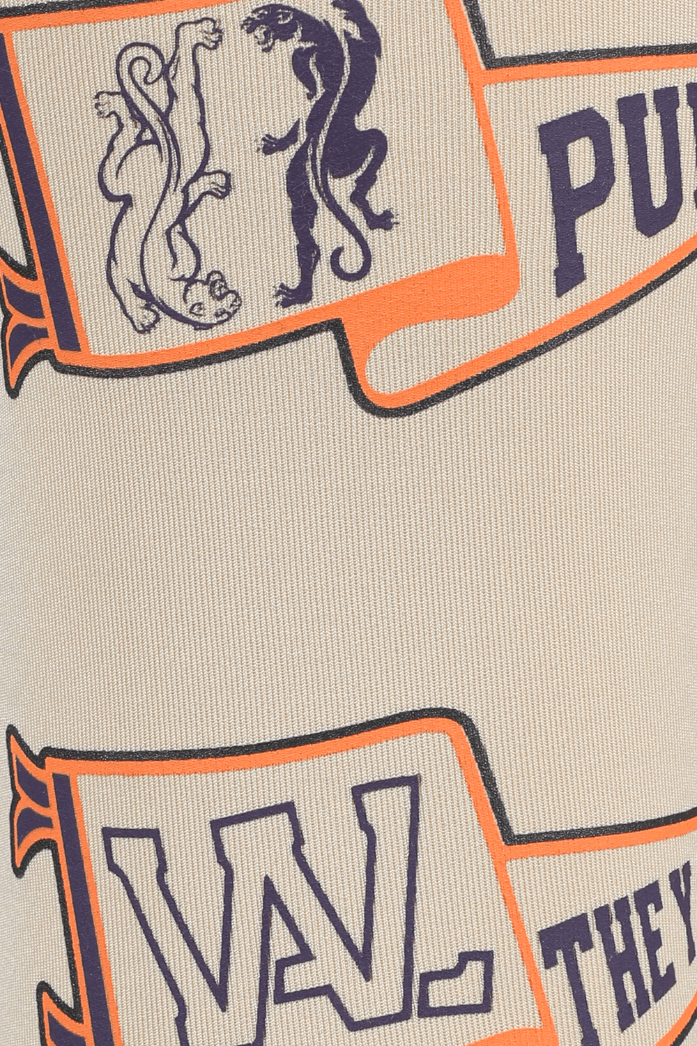 תמונה אחורית של מכנסי טייץ סגולים עם שרוכים כתומים