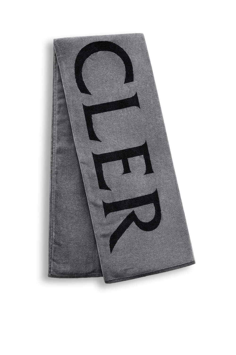 תמונה אחורית של מגבת חוף מתייבשת מהר בגוון שחור עם לוגו