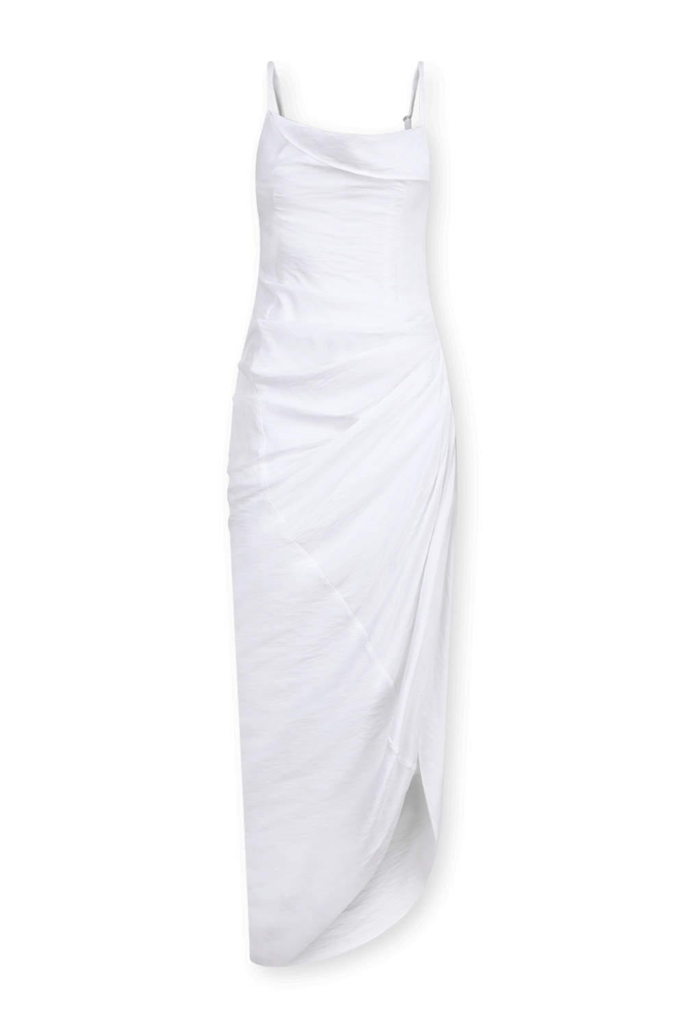 תמונה קידמית של שמלת מקסי א-סימטרית