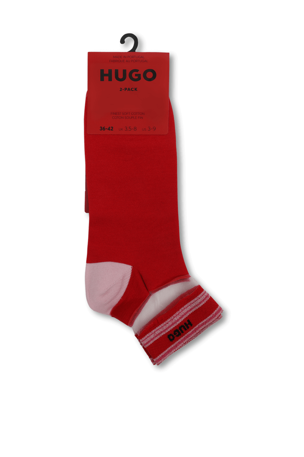 תמונה קידמית של זוג גרבי לוגו קצרים עם פאנל שקוף