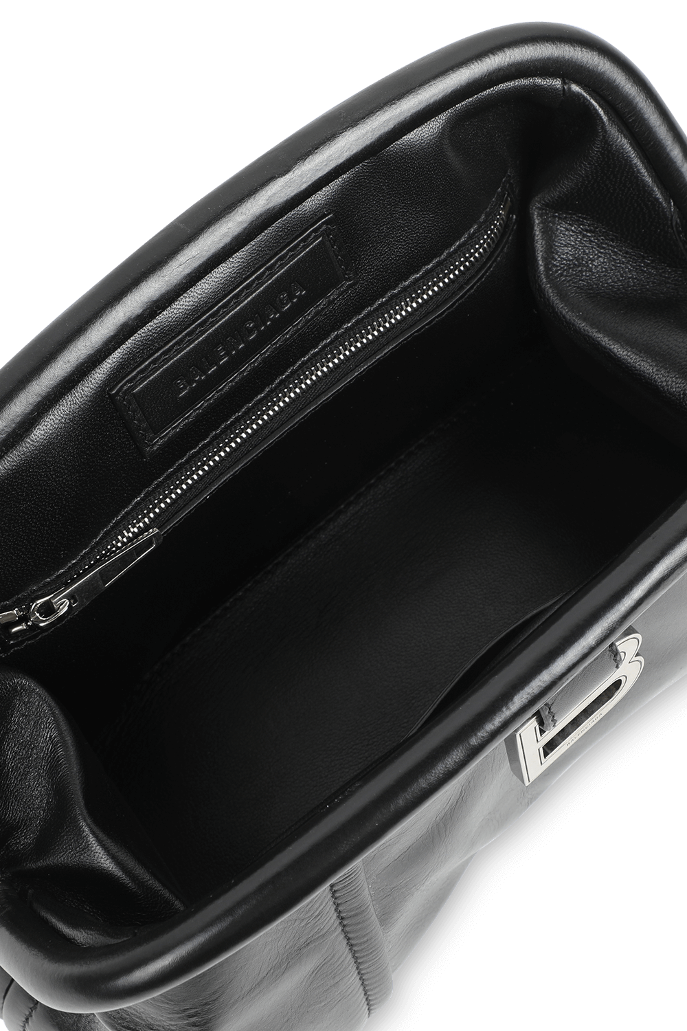 תמונת פנים של תיק פריים קלאץ' מעור שחור