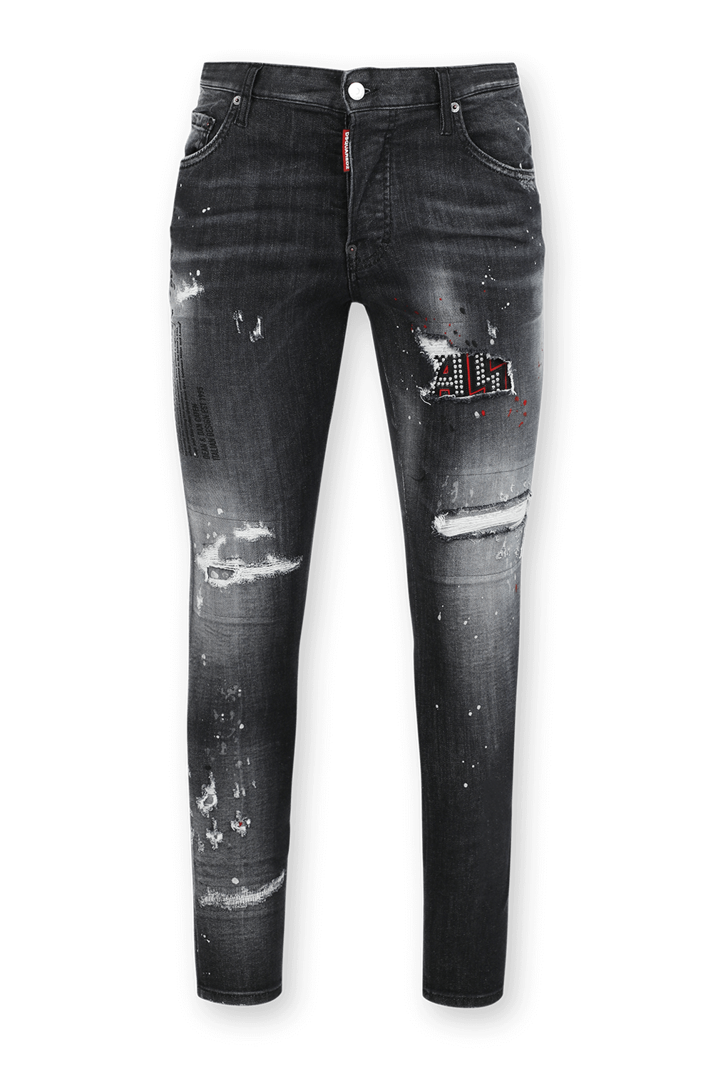 Studded Trash Black Wash Skater Jeans in Black | Factory 54