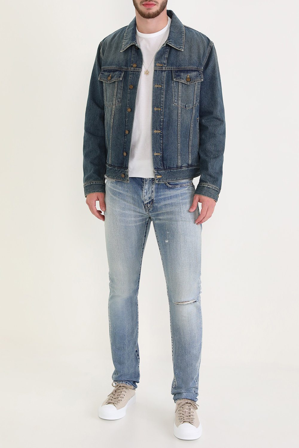 תמונת דוגמן קידמית של שרשרת כסף עם תליון מגן דוד