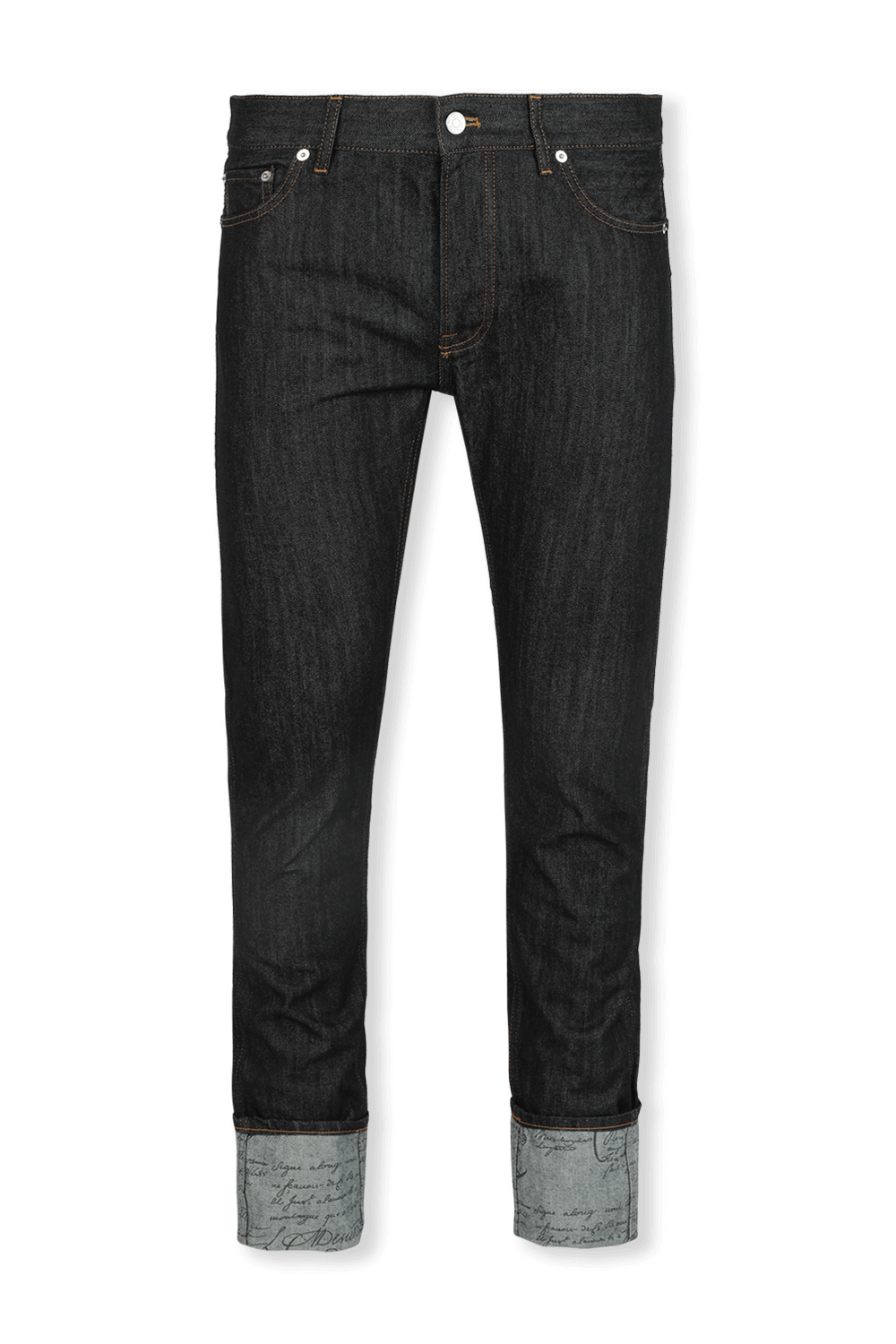 Indigo Denim Trousers With Scritto