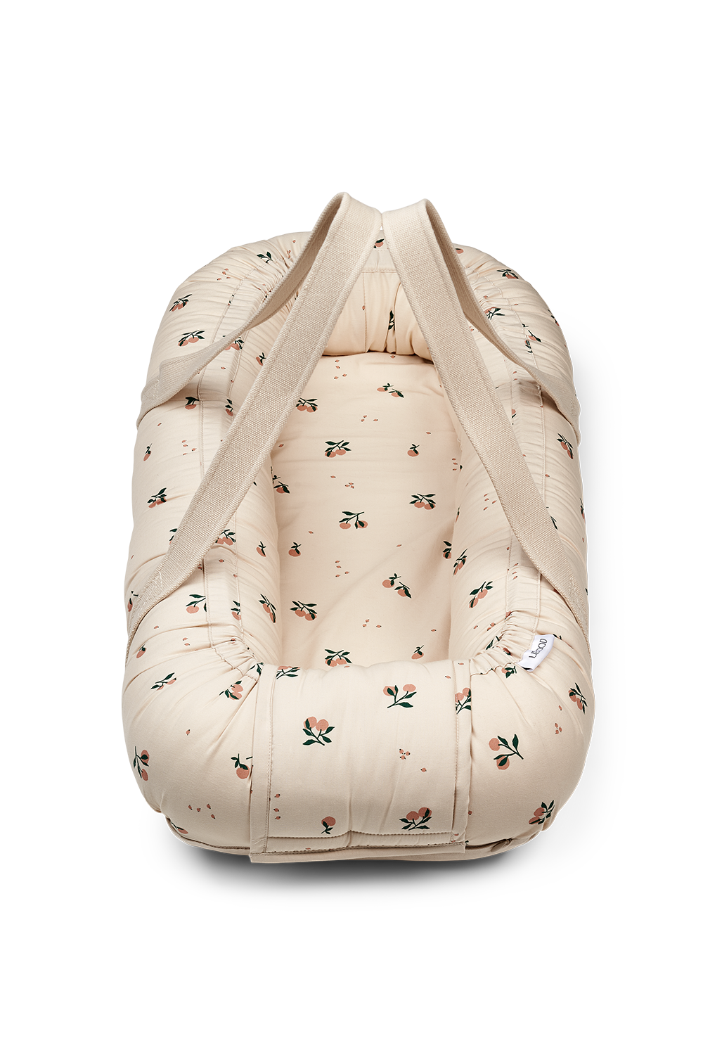 תמונה אחורית של נסט לתינוק מכותנה אורגנית עם הדפס פרחים