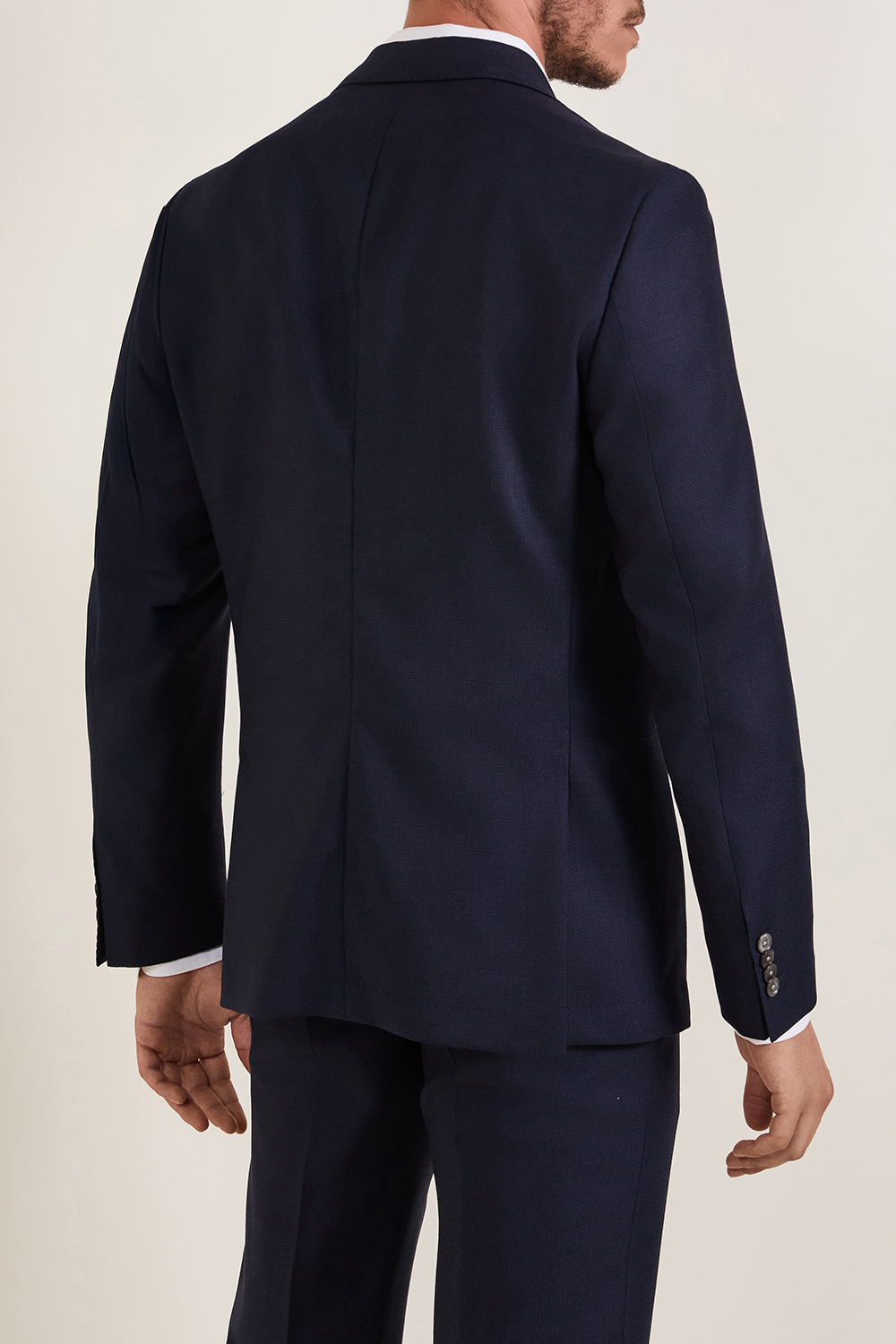 תמונת דוגמן אחורית של ז'קט מחוייט סלים פיט