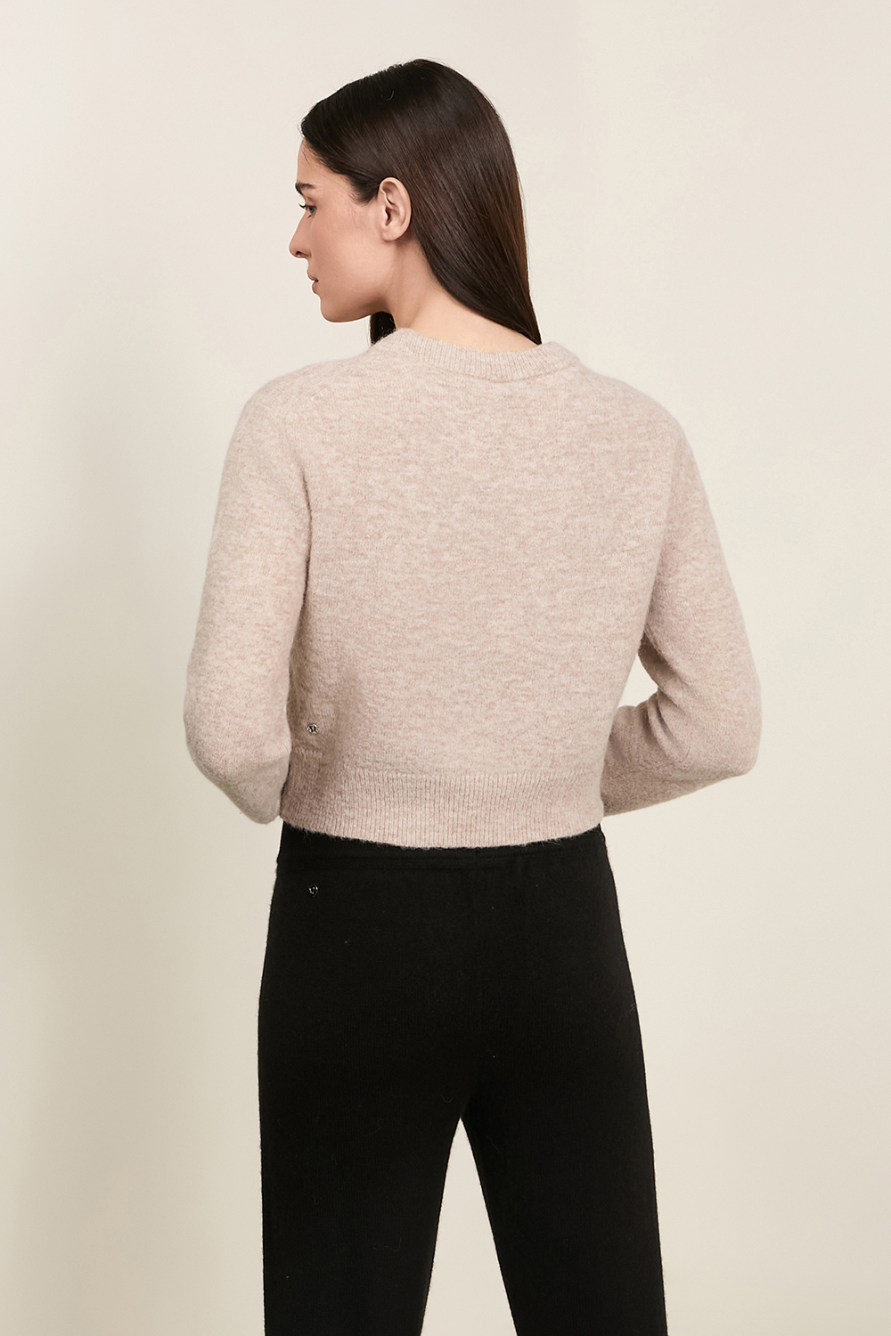 תמונת דוגמן אחורית של Alpaca Wool-Blend Cropped Sweater