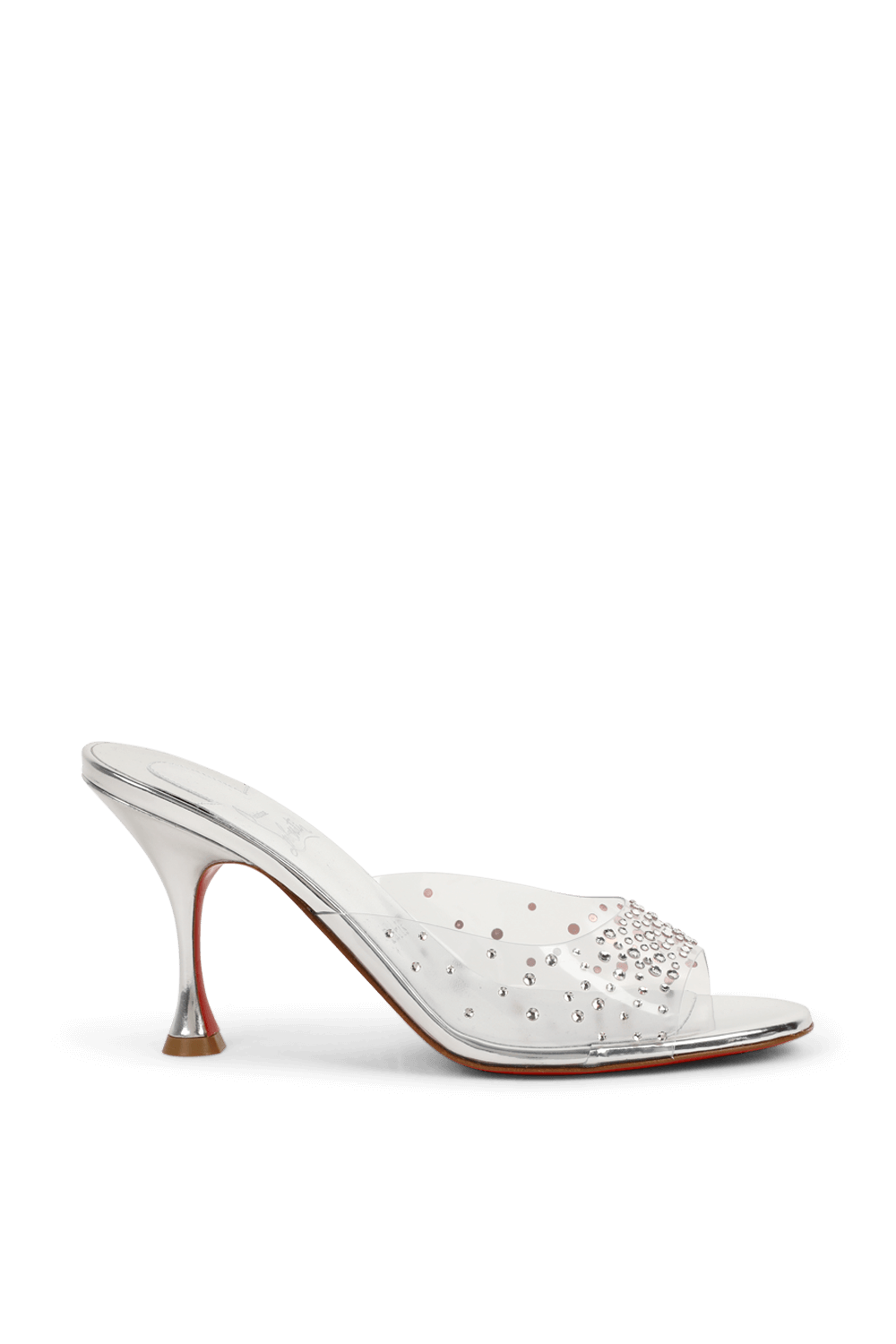 תמונה קידמית של כפכפי עקב פי וי סי שקוף