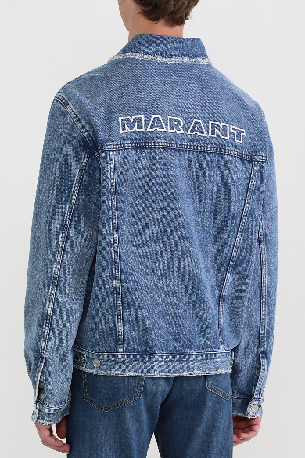 תמונת דוגמן אחורית של ז'קט ג'ינס ג'נגו