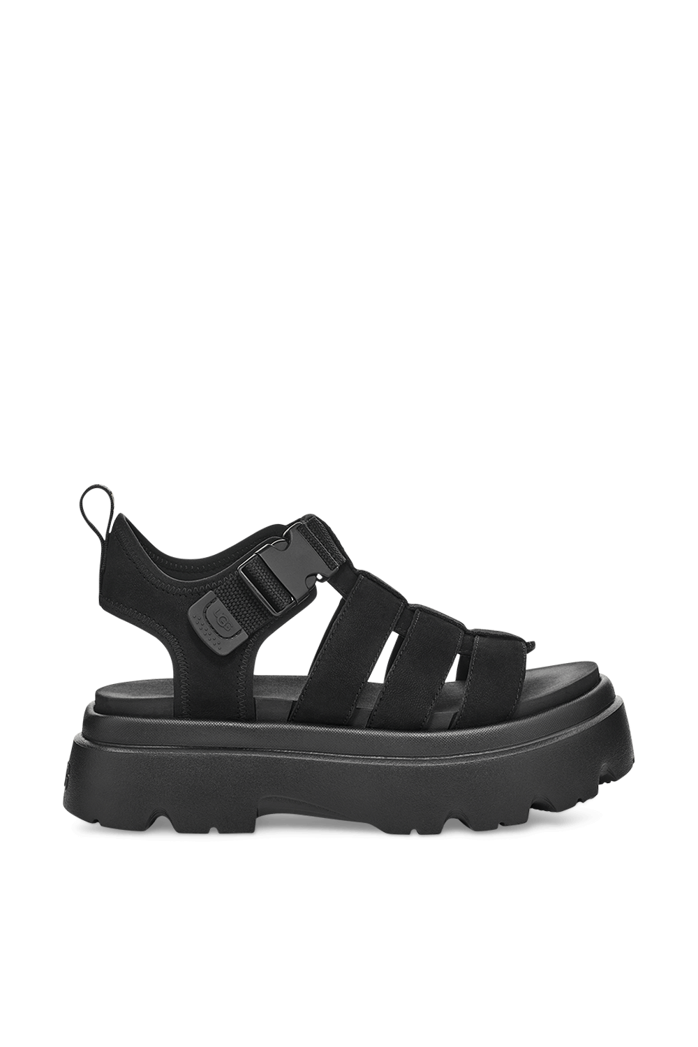 תמונה קידמית של סנדלי פלטפורמה קורה