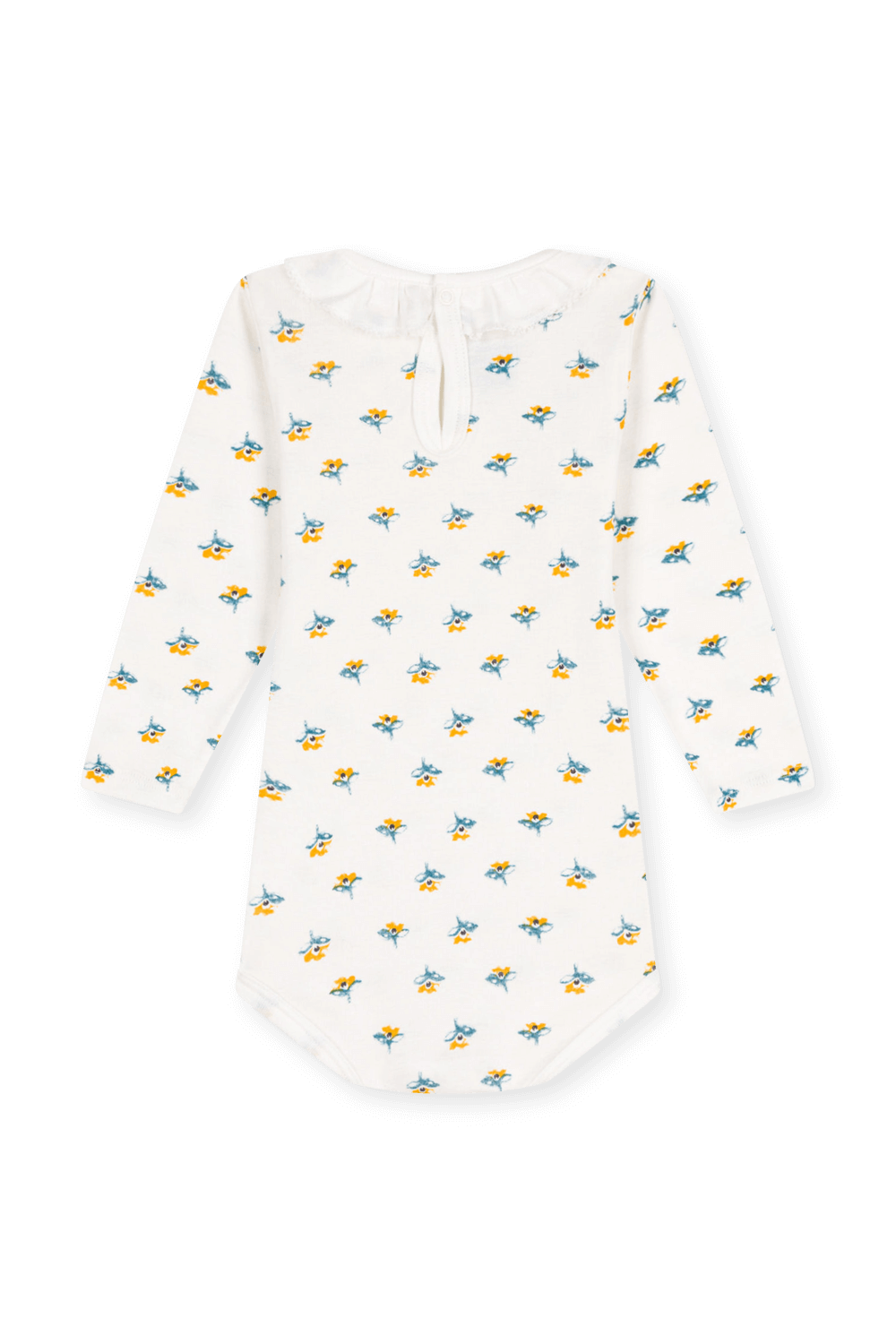 תמונה אחורית של בגד גוף ארוך עם הדפס פרחוני - גילאי 18-36 חודשים