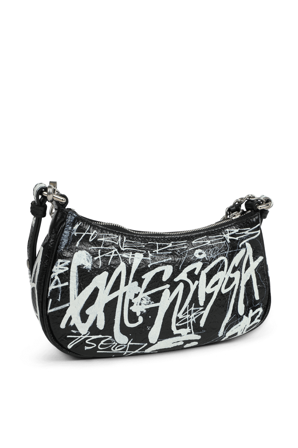 תמונה אחורית של תיק כתף גרפיטי מעור לה קגול בגודל מיני